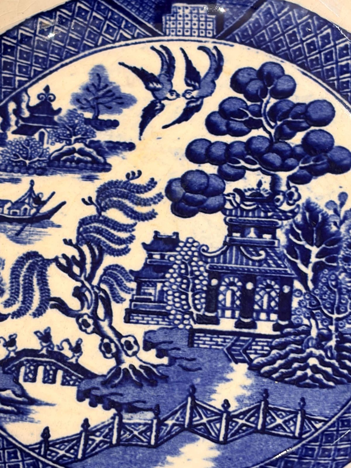 Antique Doulton + Co Willow Pattern Bowls Set Of 6 | Pre Royal Doulton Blue & White Transfer Ware C.1880 To 1900 England photo buy