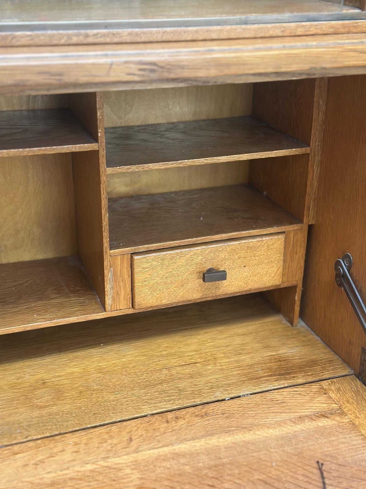 Furniture 1950s Minty Of Oxford Bureau & Bookcase Rare Combination photo