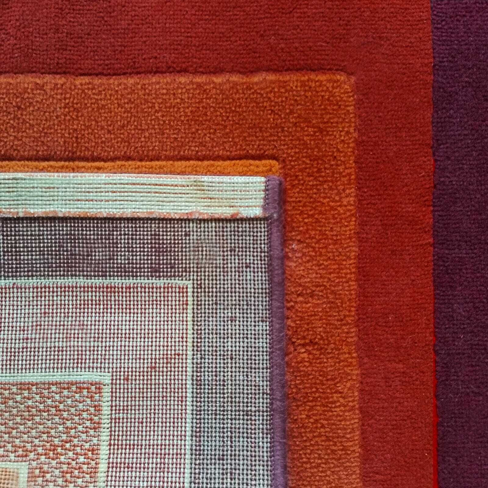 photo for sale 1970s Gorgeous Verner Panton Style "Quadrat" Geometric Op Art Rug. Made In England