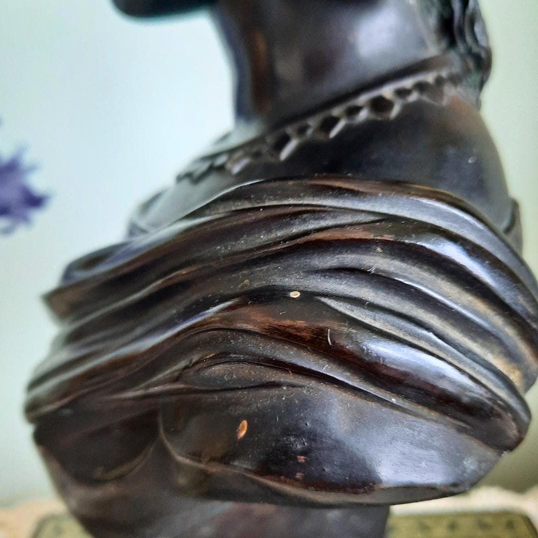 680.0 Antique Victorian Neoclassical Cast Bronze Bust Of Sapho After Pradier C Late 1800's. photo