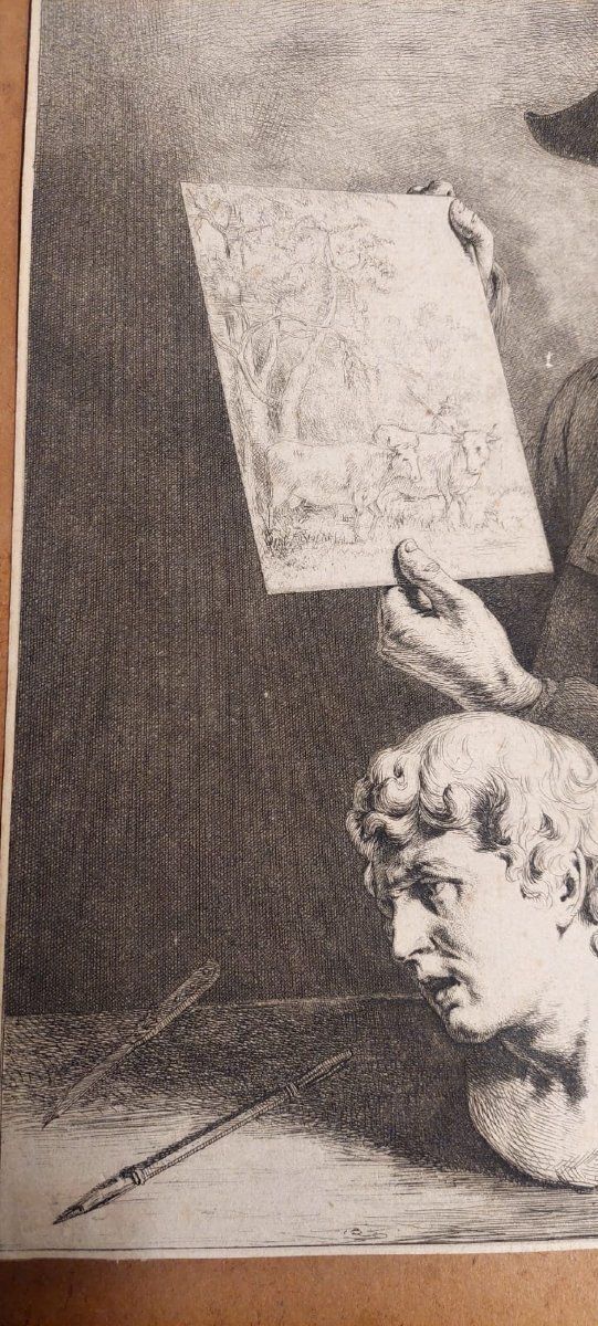 Self Portrait Of Jean Jacques De Boisseau, 1796. Very Rare. Etching Printed On Laid Paper. photo vinterior