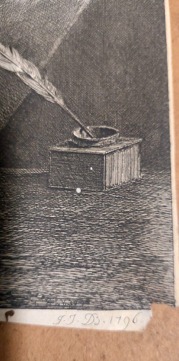 photo for sale Self Portrait Of Jean Jacques De Boisseau, 1796. Very Rare. Etching Printed On Laid Paper.