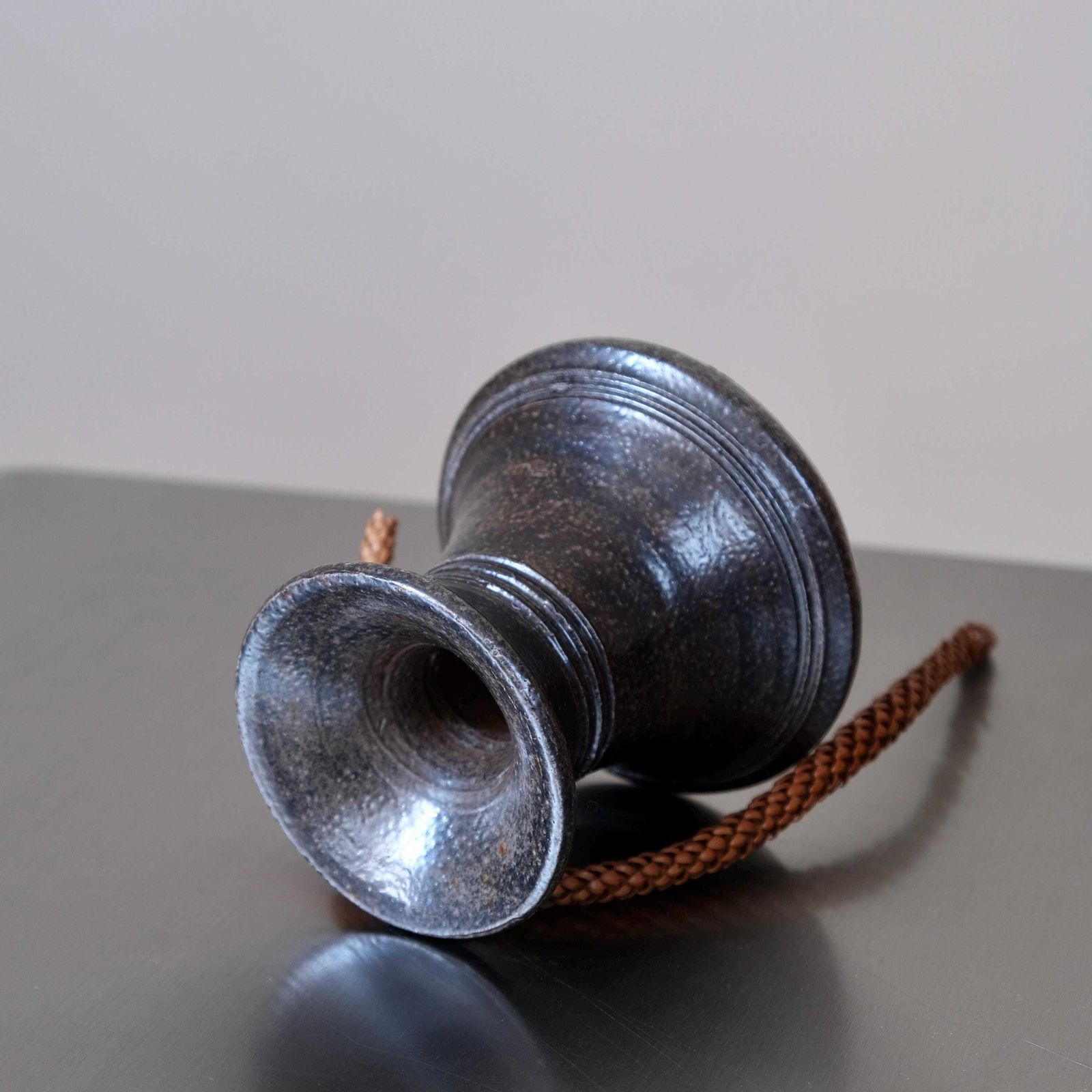 Minimalist Stoneware Candle Holder | Höganäs | Sweden | 1950s photo 65.0