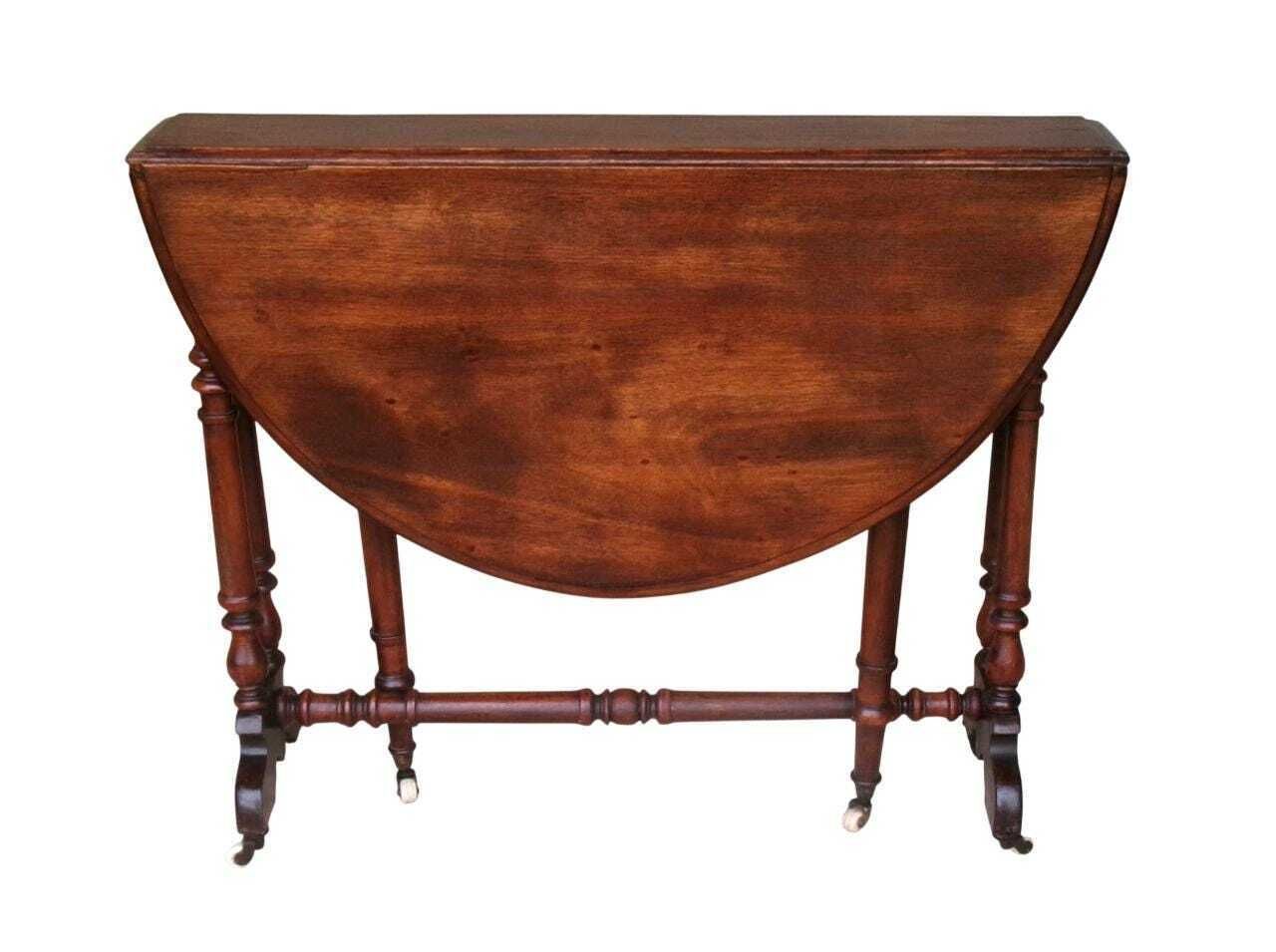 C1870 Baby Sutherland Table, Antique Drop Leaf Tea Table, Victorian Furniture photo vintage