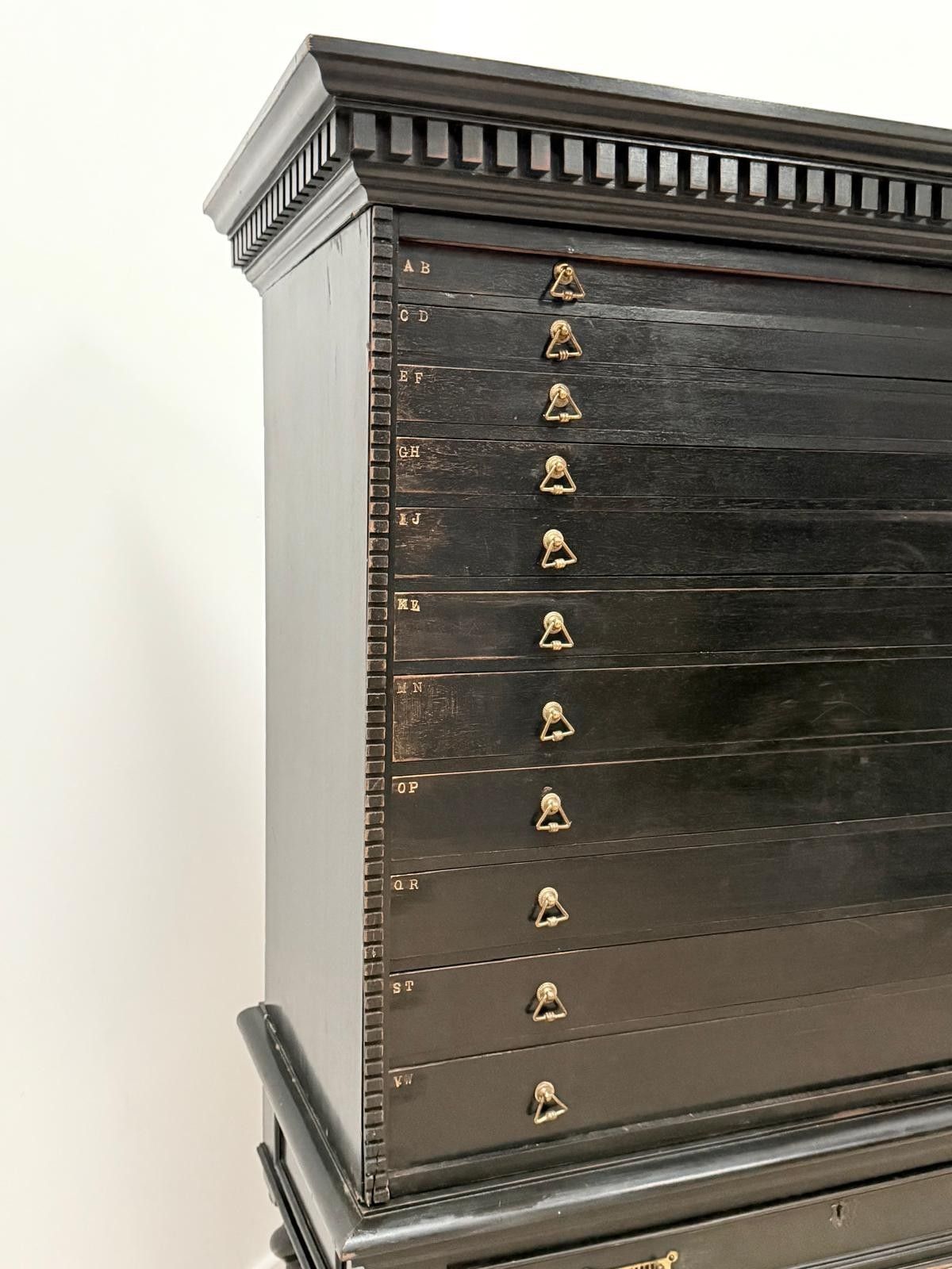 photo buy Ebonised Jewelry, Specimen Chest Spiral Turned Legs Delivery Available 0010.