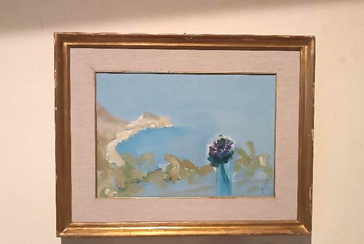Abstract Painting Renato Borsato (Venice 1927 2013) "Violet Title" 1963