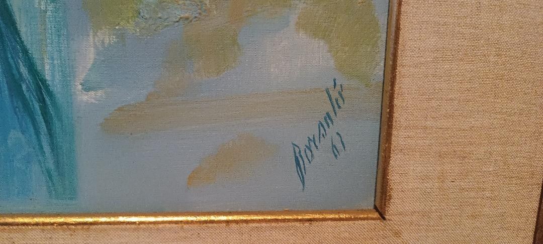 Abstract Painting Renato Borsato (Venice 1927 2013) "Violet Title" 1963 photo buy