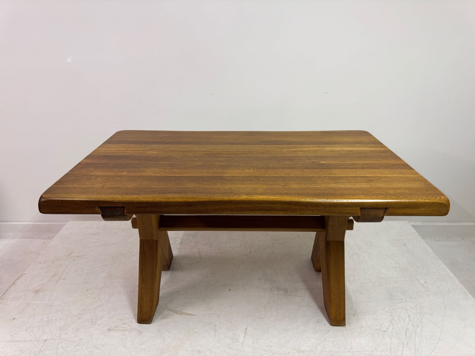 Solid Oak Refectory Style Dining Table By De Puydt, Belgium, Mid 20th Century. photo furniture