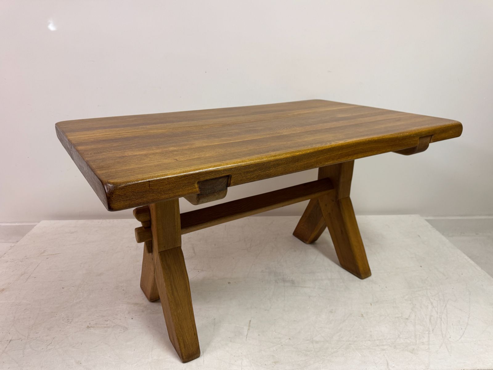 1995.0 Solid Oak Refectory Style Dining Table By De Puydt, Belgium, Mid 20th Century. photo