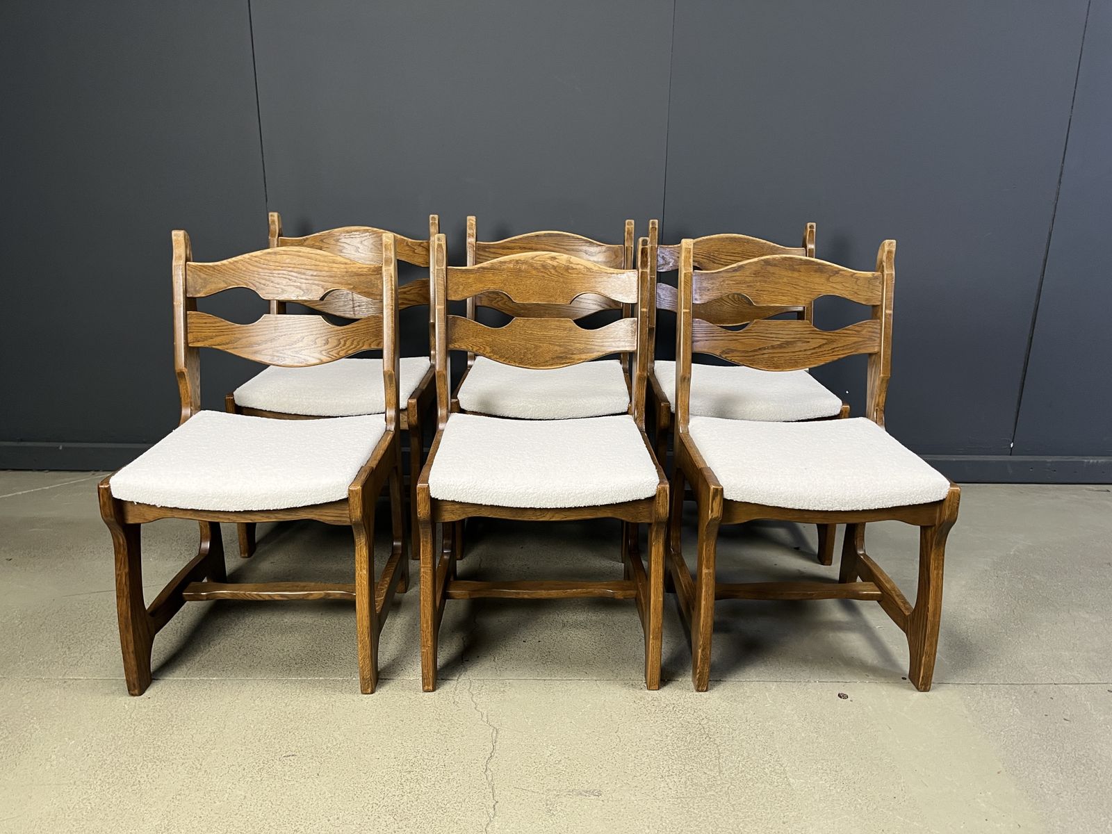Vintage Brutalist Dining Chairs, Set Of 6   1960s photo furniture