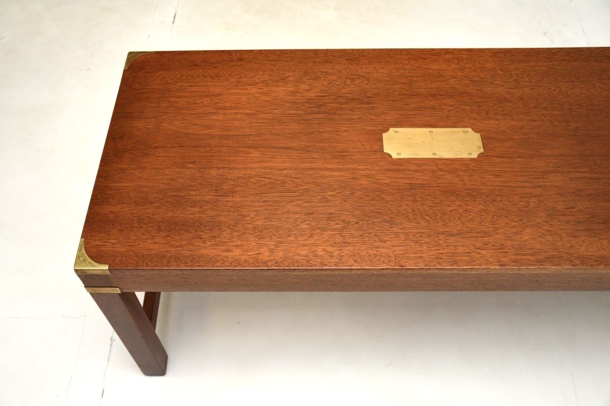 Antique Mahogany And Brass Military Campaign Style Coffee Table photo 585.0