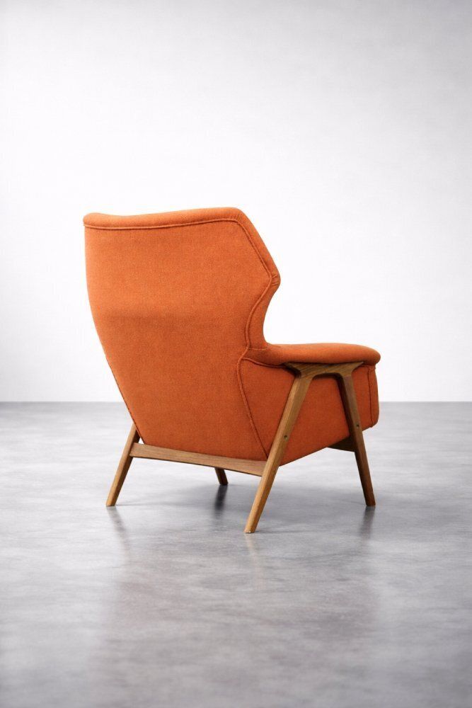 Mid Century Elm Wing Master Chair By Thorbjörn Afdal For Bruksbo, 1960s photo vinterior