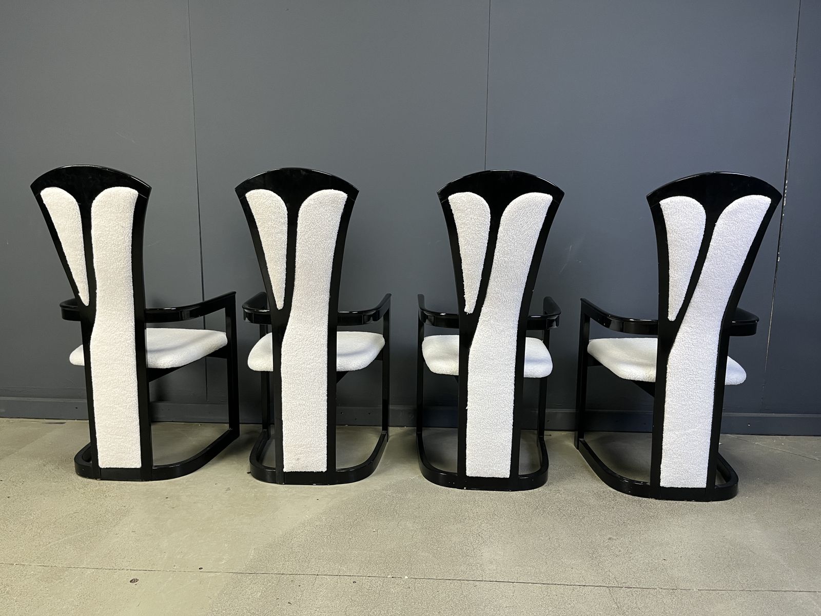 Italian Lacquered Wood Dining Chairs, 1980s photo Furniture