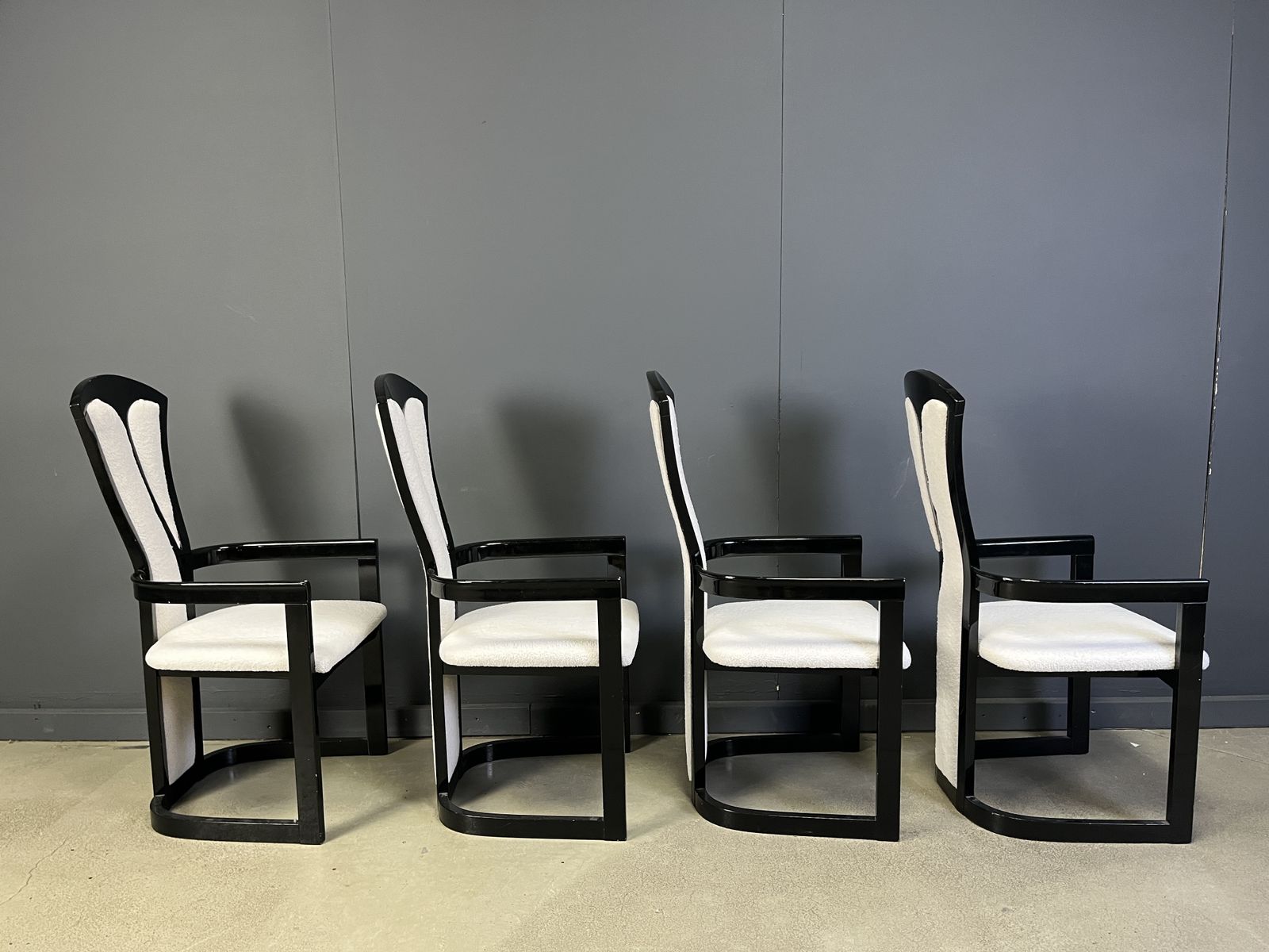 Italian Lacquered Wood Dining Chairs, 1980s photo 850.0