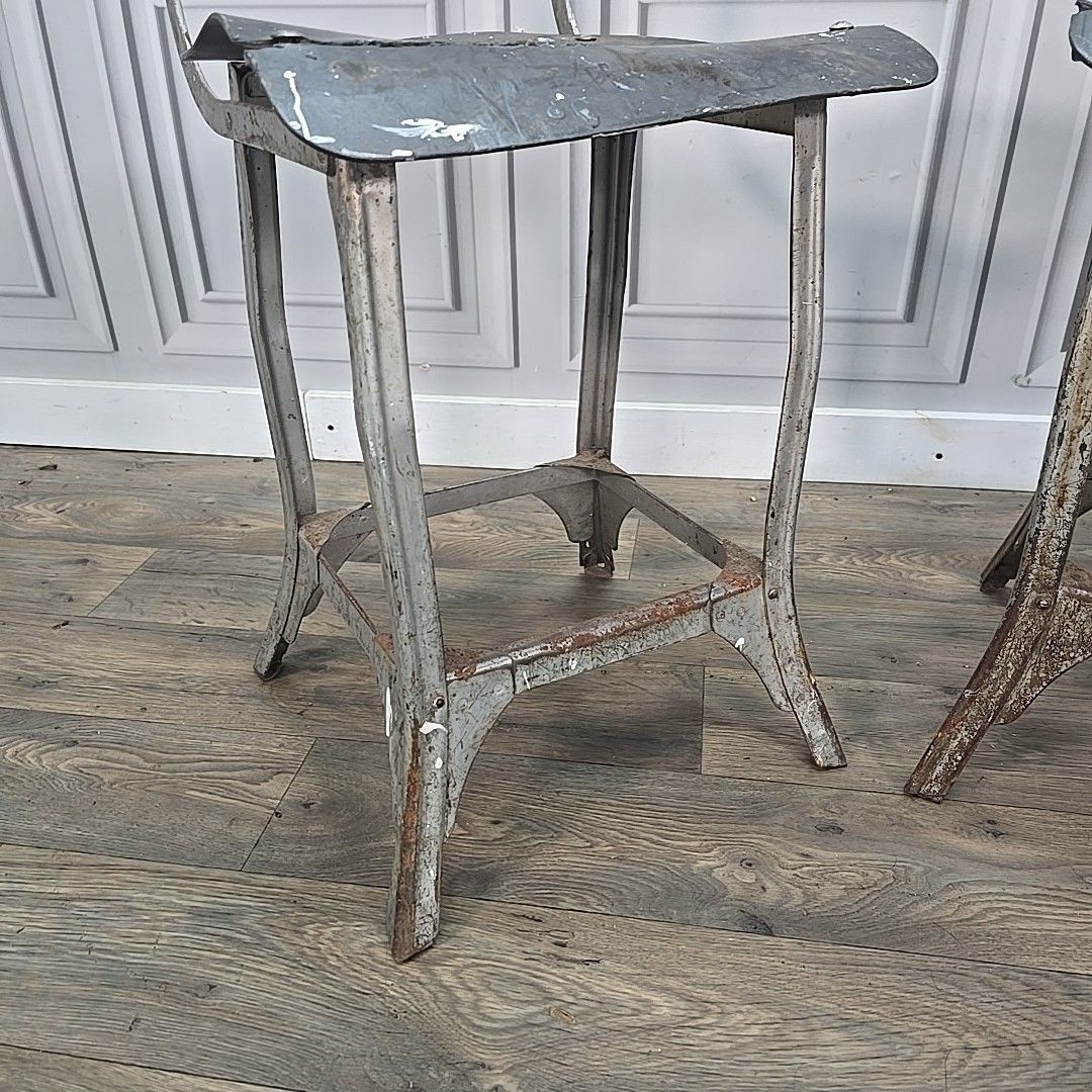 Vintage Industrial Tansad Chairs Pair 2 Reclaimed Machinist Factory Workshop photo buy