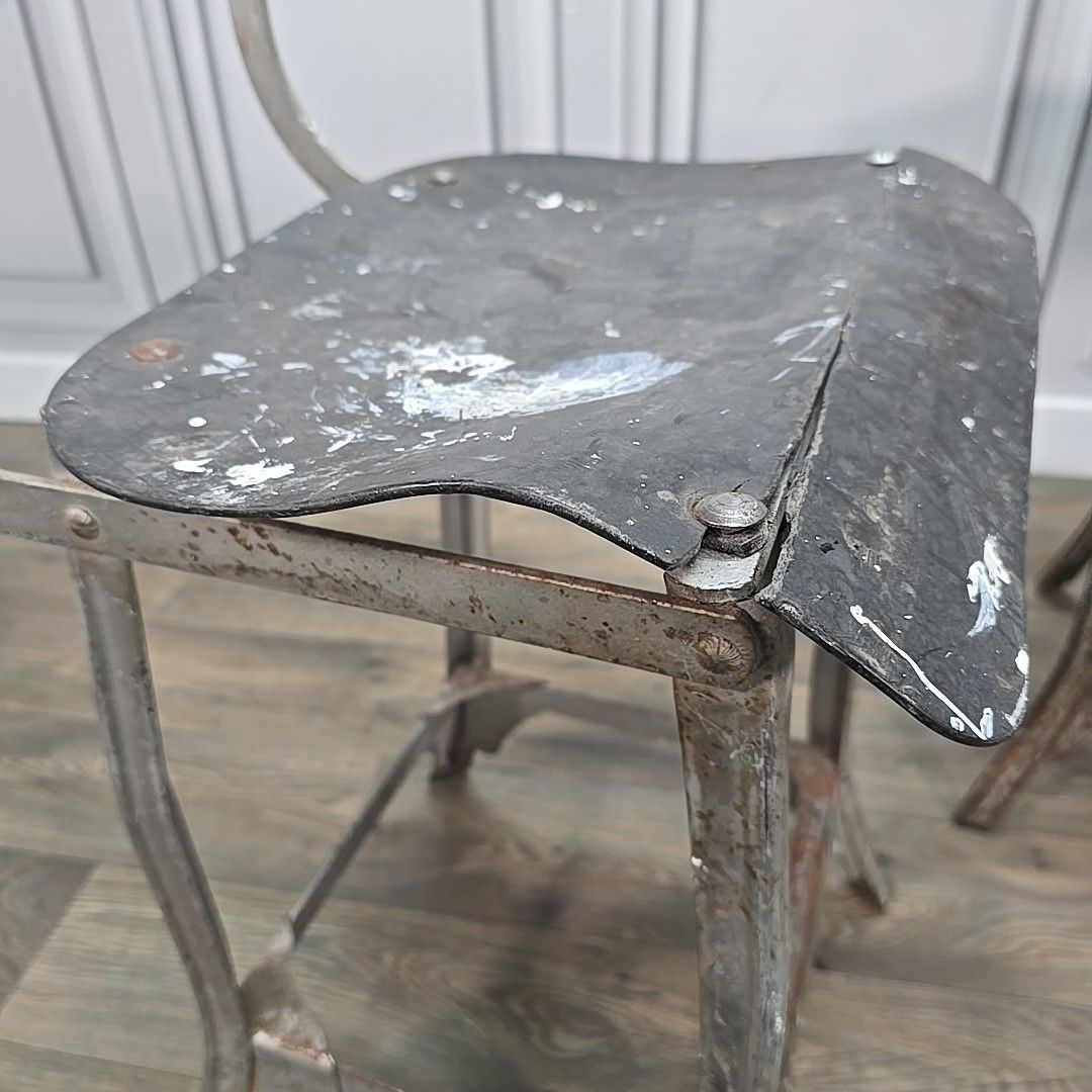 photo furniture Vintage Industrial Tansad Chairs Pair 2 Reclaimed Machinist Factory Workshop