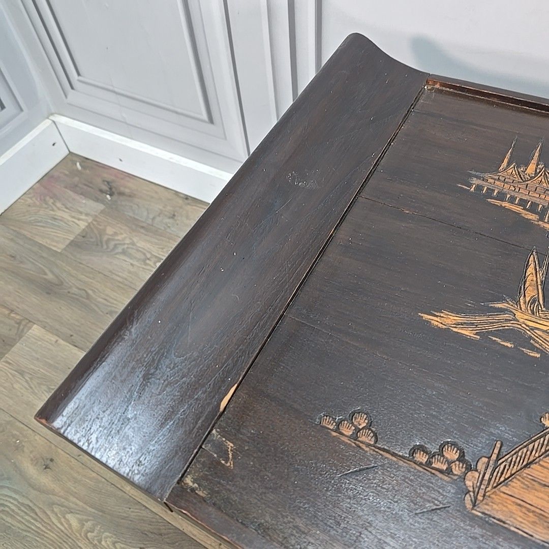 photo furniture Vintage Chinese Coffee Table – Oriental Design Mid Century Asian Carved Wood