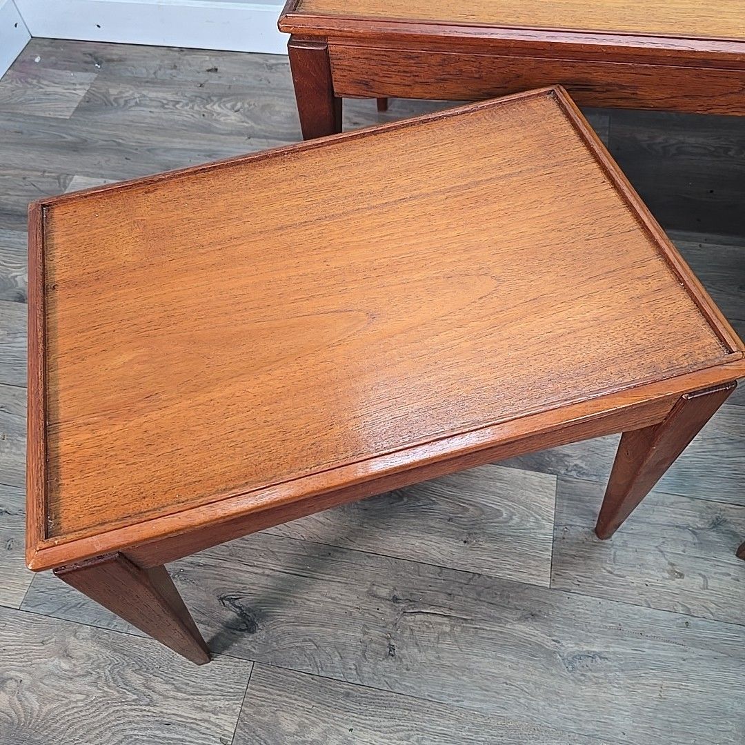 220.0 Vintage Nested Tables Nest Of 3 Teak Wooden  Mid Century Modern Danish photo