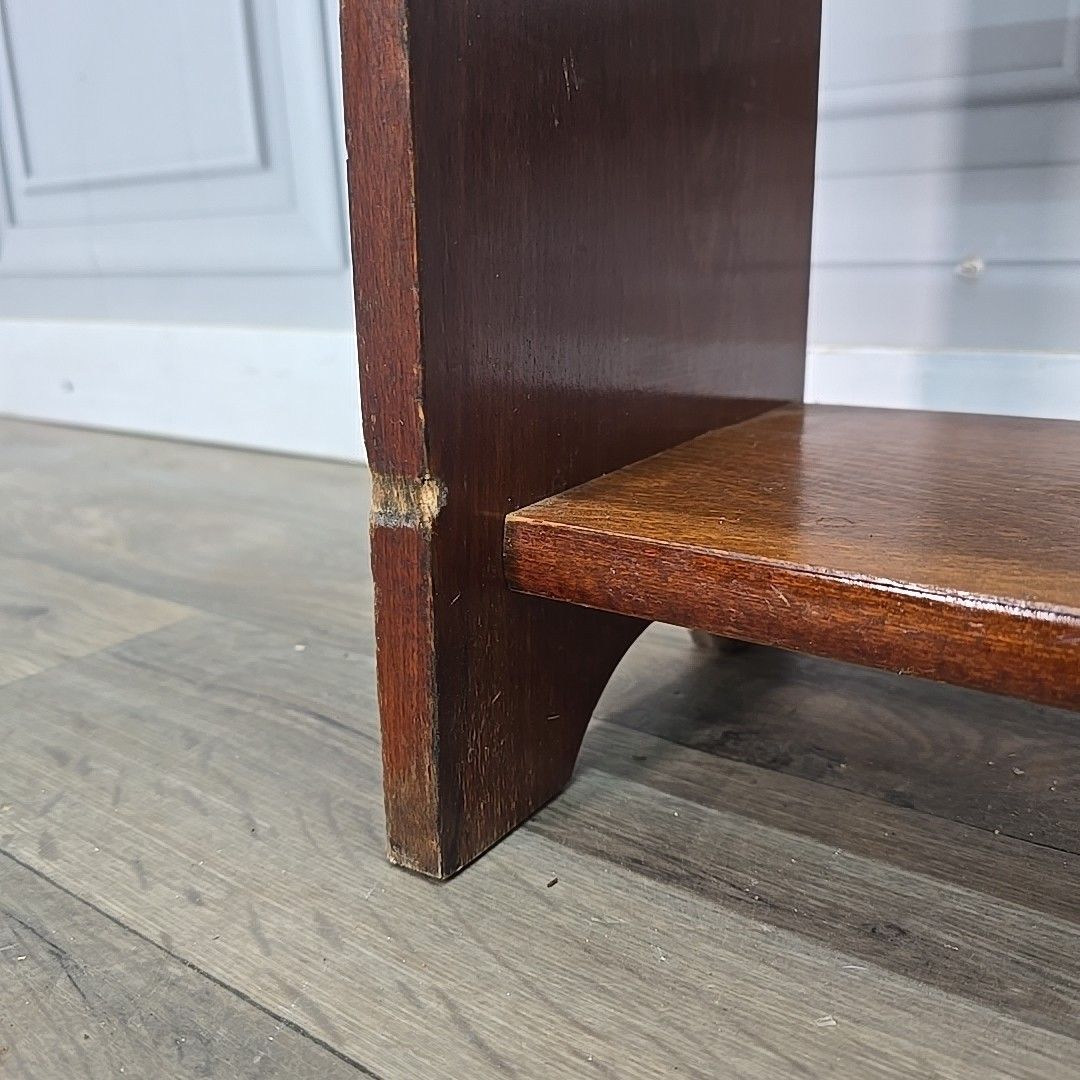 170.0 Vintage Mid Century Bookcase Oak Veneer – Shelves – School / Utility Shelf Retro photo