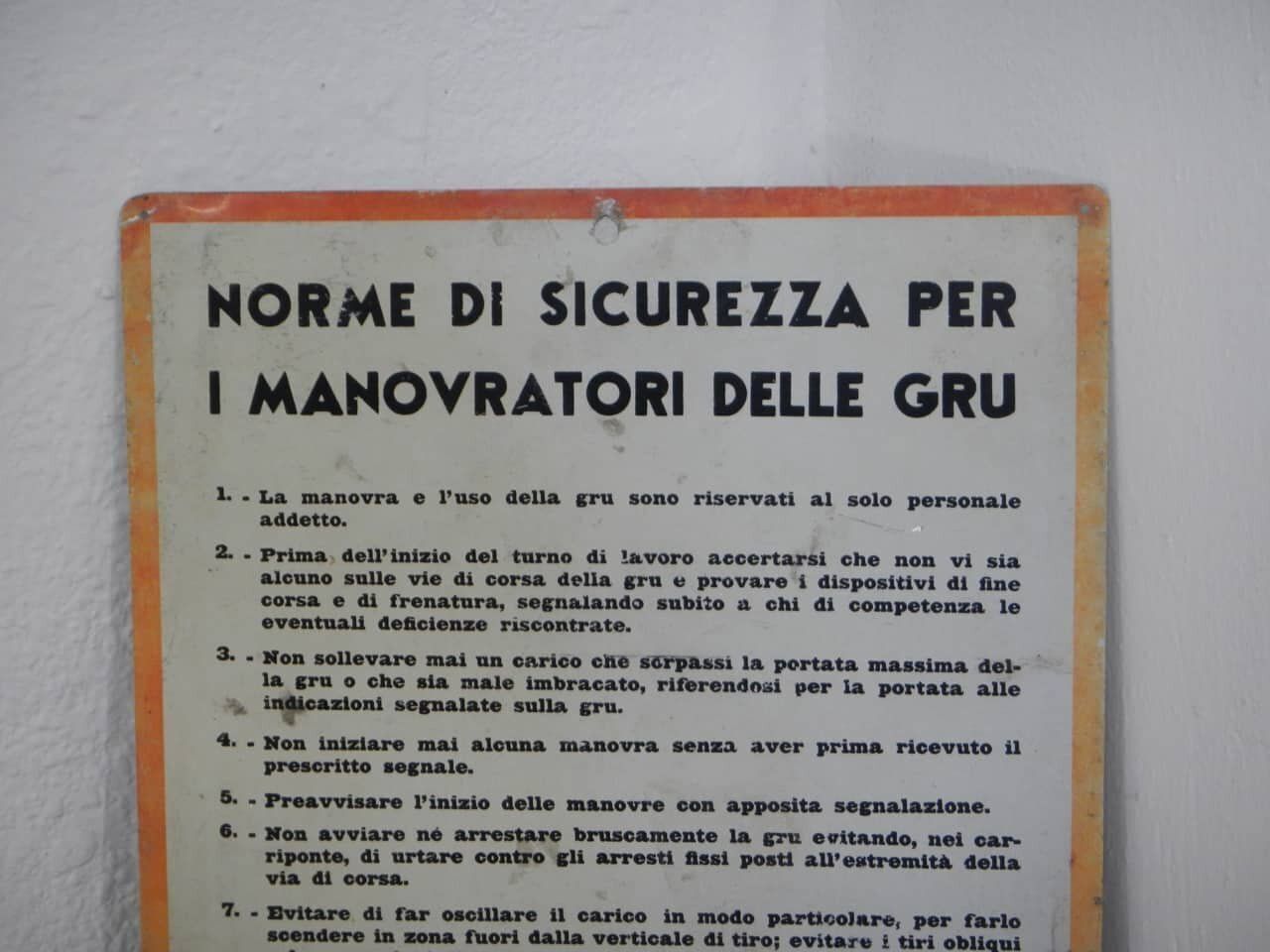 Textile Industry Safety Regulations Sign, 1950s photo furniture