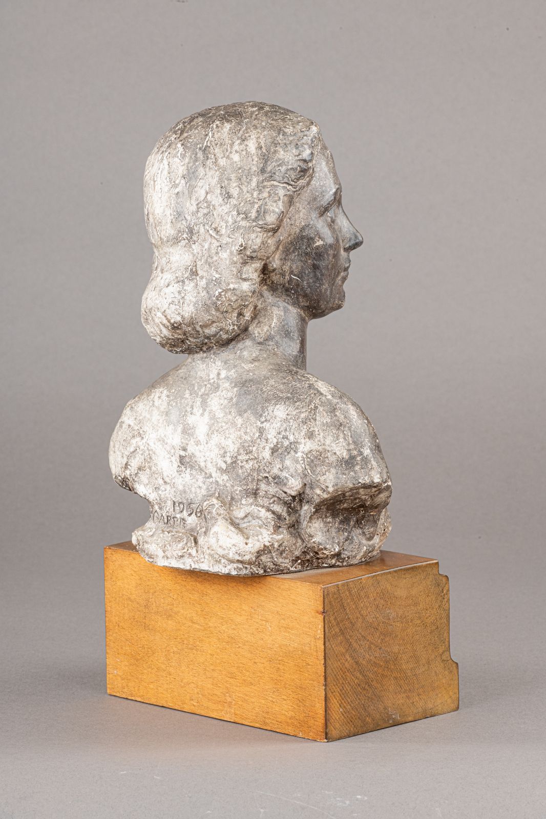 Richard Garbe, Ra   Alfreda, The Artist's Daughter   1950s Patinated Plaster photo vintage
