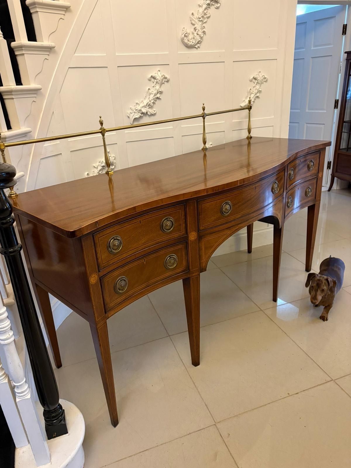photo buy Antique Early 20th Century Figured Mahogany Serpentine Sideboard