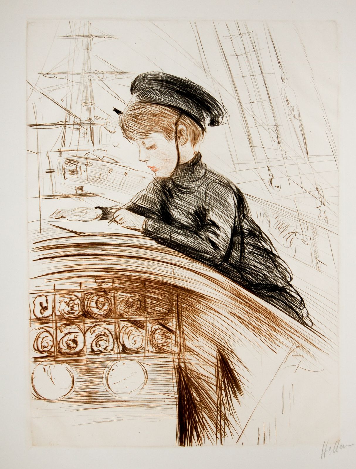 Paul César Helleu (1859 1927) 'Le Yacht' (Jean Helleu), Circa 1900 photo for sale