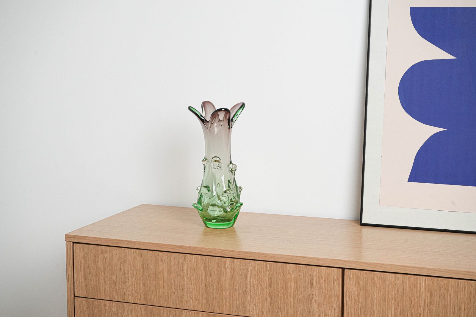 Groene Vaas, Murano Glas, Ca. Jaren 1960, Gemaakt In Italië photo furniture