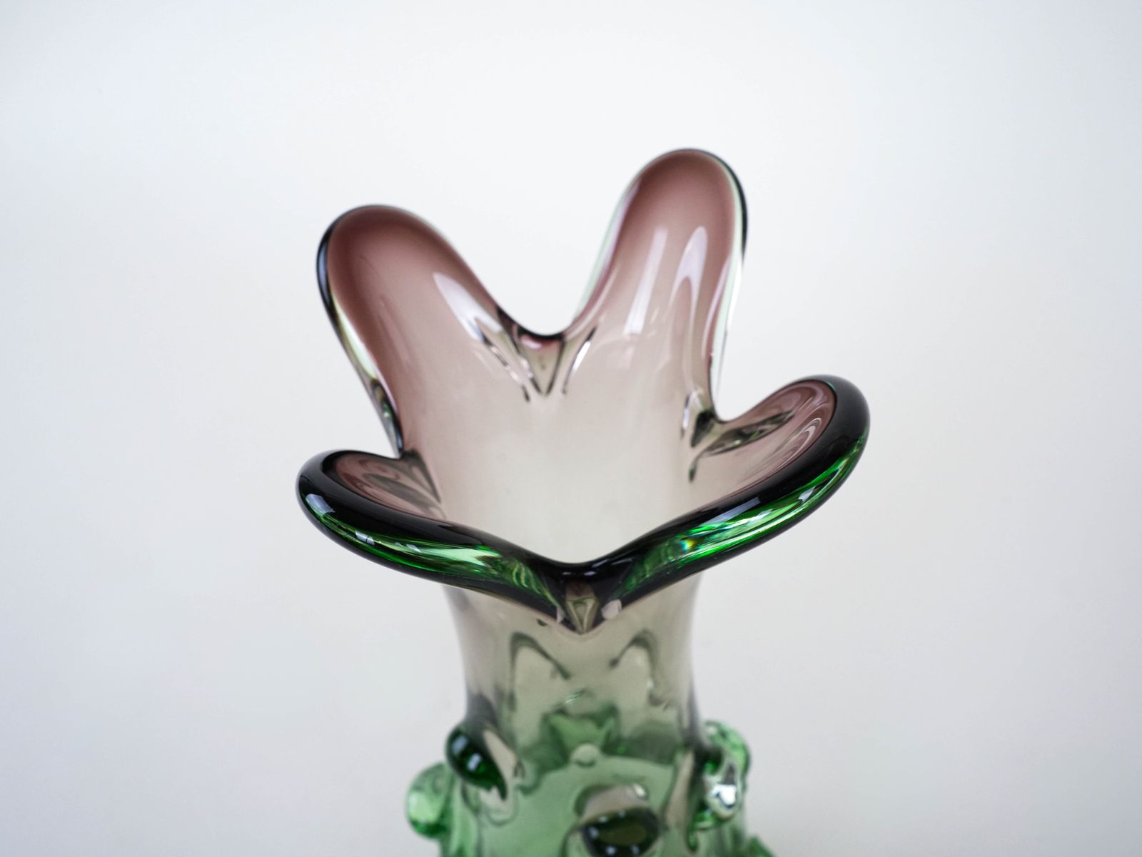 photo for sale Green Vase, Murano Glass, 1960s, Made In Italy