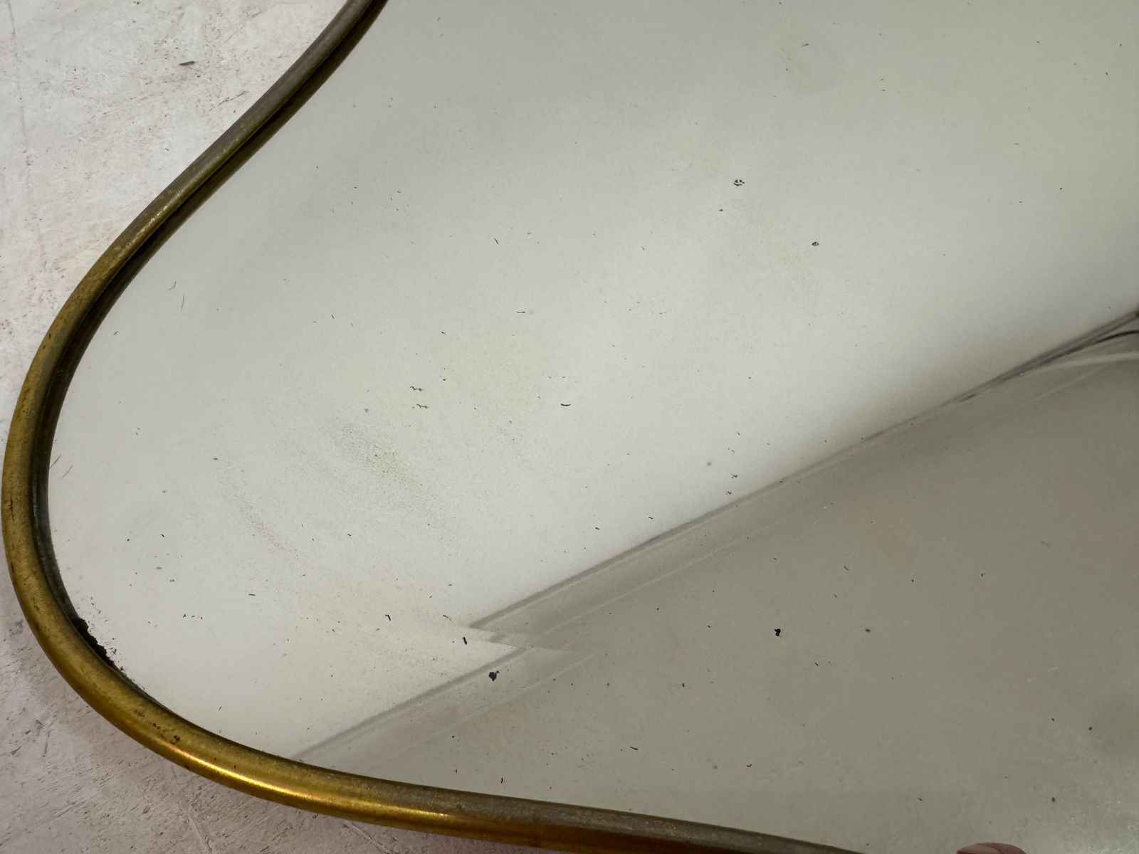 Italian Brass Wall Mirror, Circa 1970s. photo buy