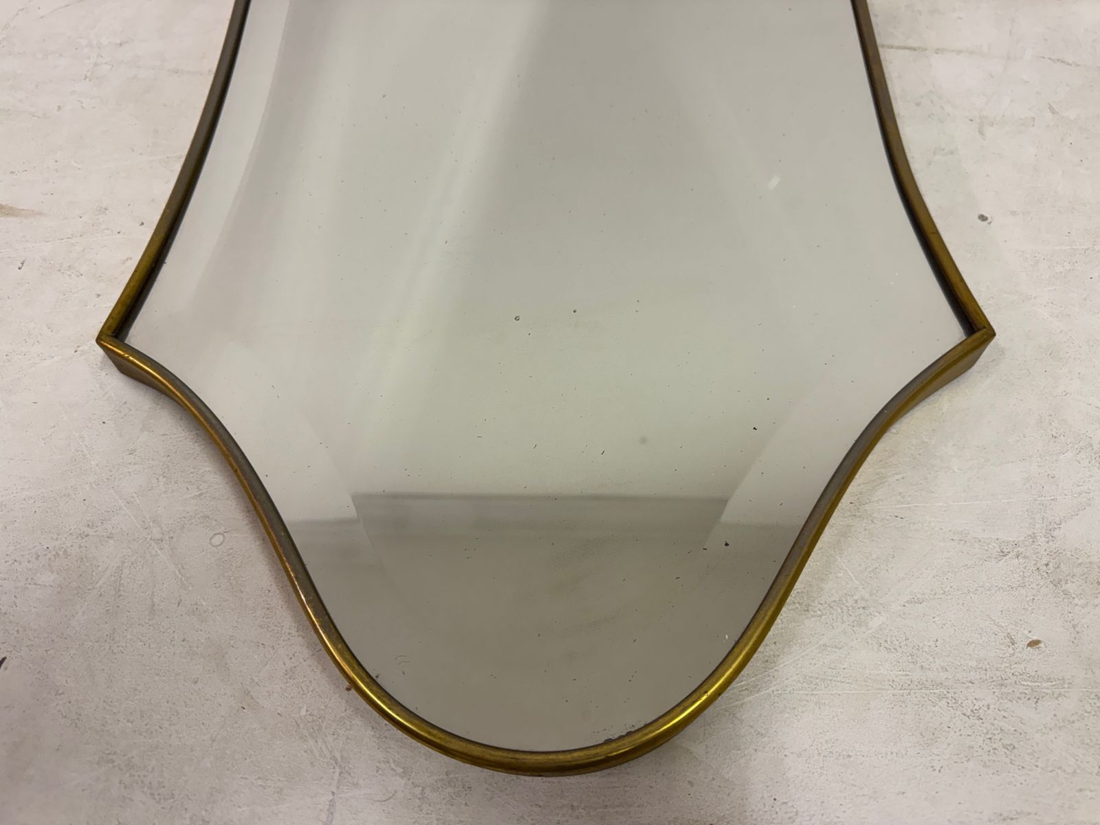 photo for sale Italian Brass Wall Mirror, Circa 1970s.
