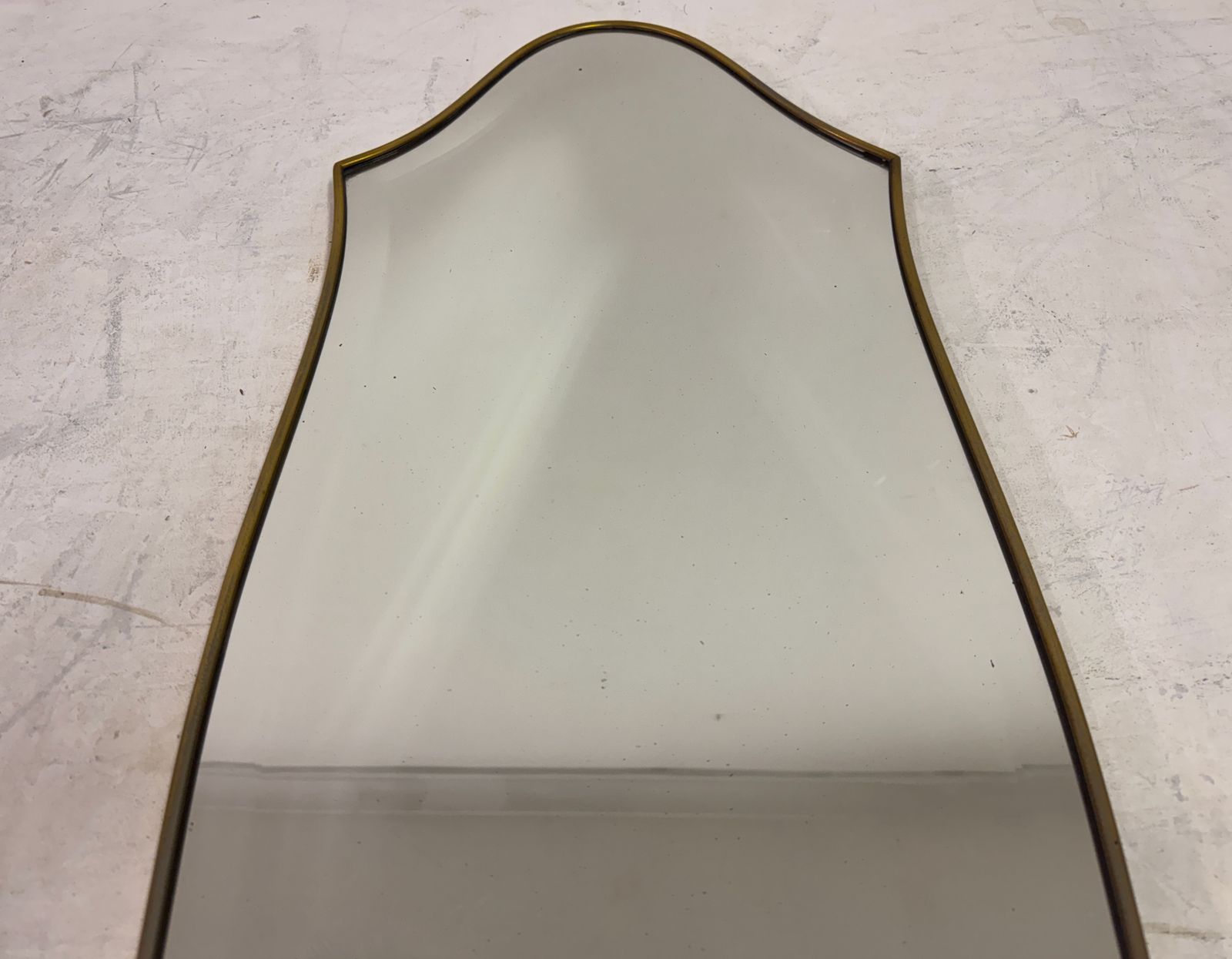 Home Decor Italian Brass Wall Mirror, Circa 1970s. photo