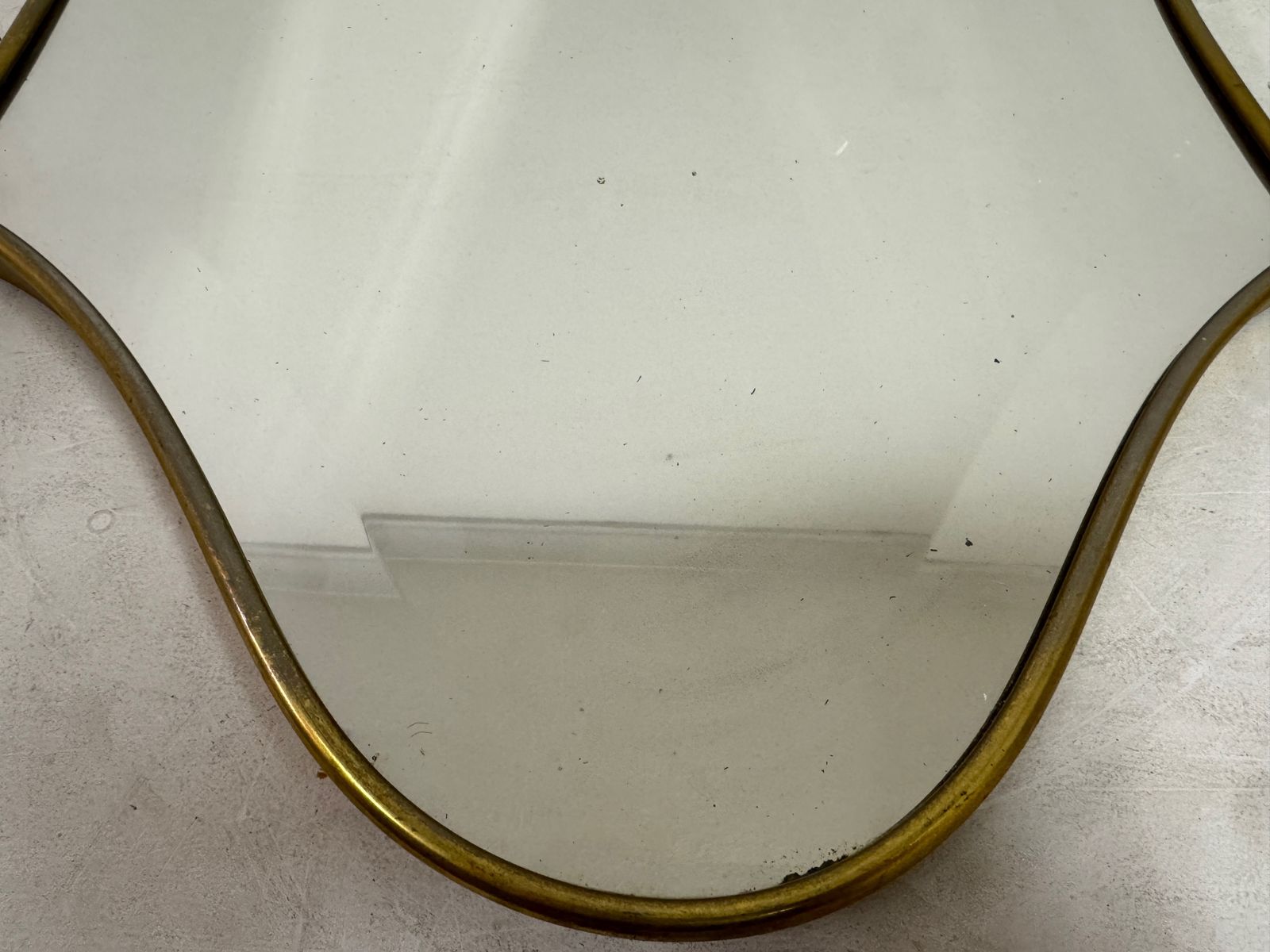 795.0 Italian Brass Wall Mirror, Circa 1970s. photo