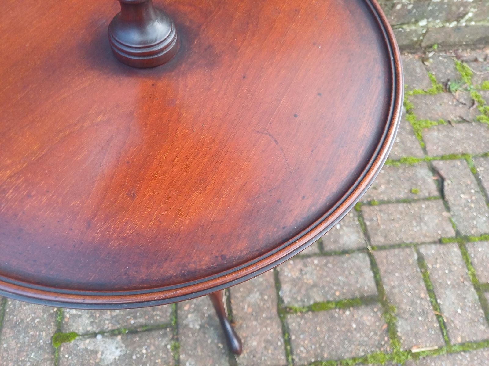 Vintage Mahogany Lazy Susan Wine Table Rotating Two Tier Side Table Solid Wood Tripod Base Fluted Column Occasional Table Free Hand Delivery photo furniture