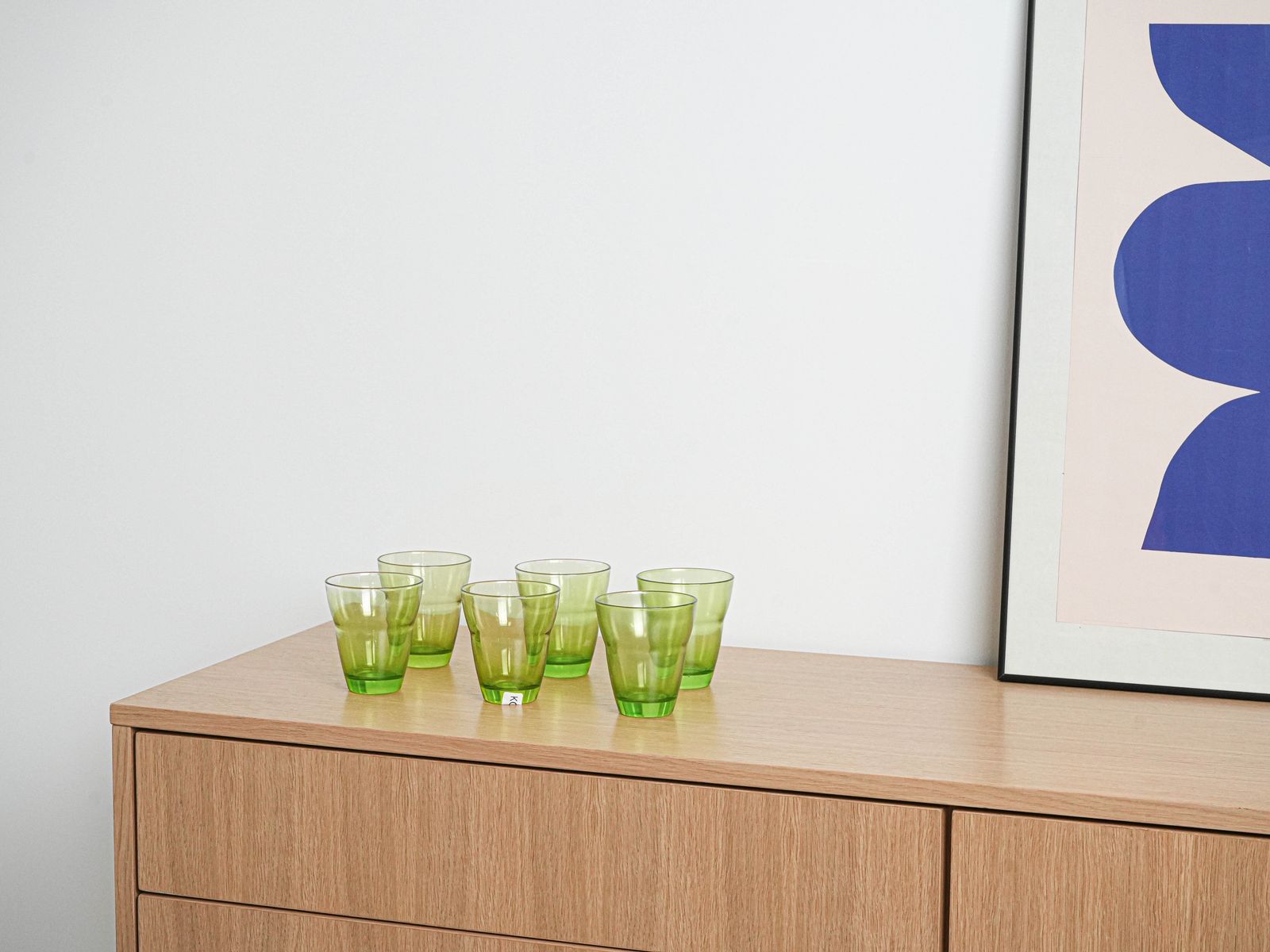 Set Of Green Glasses, Italian Design, 1980s, Production: Italy photo furniture