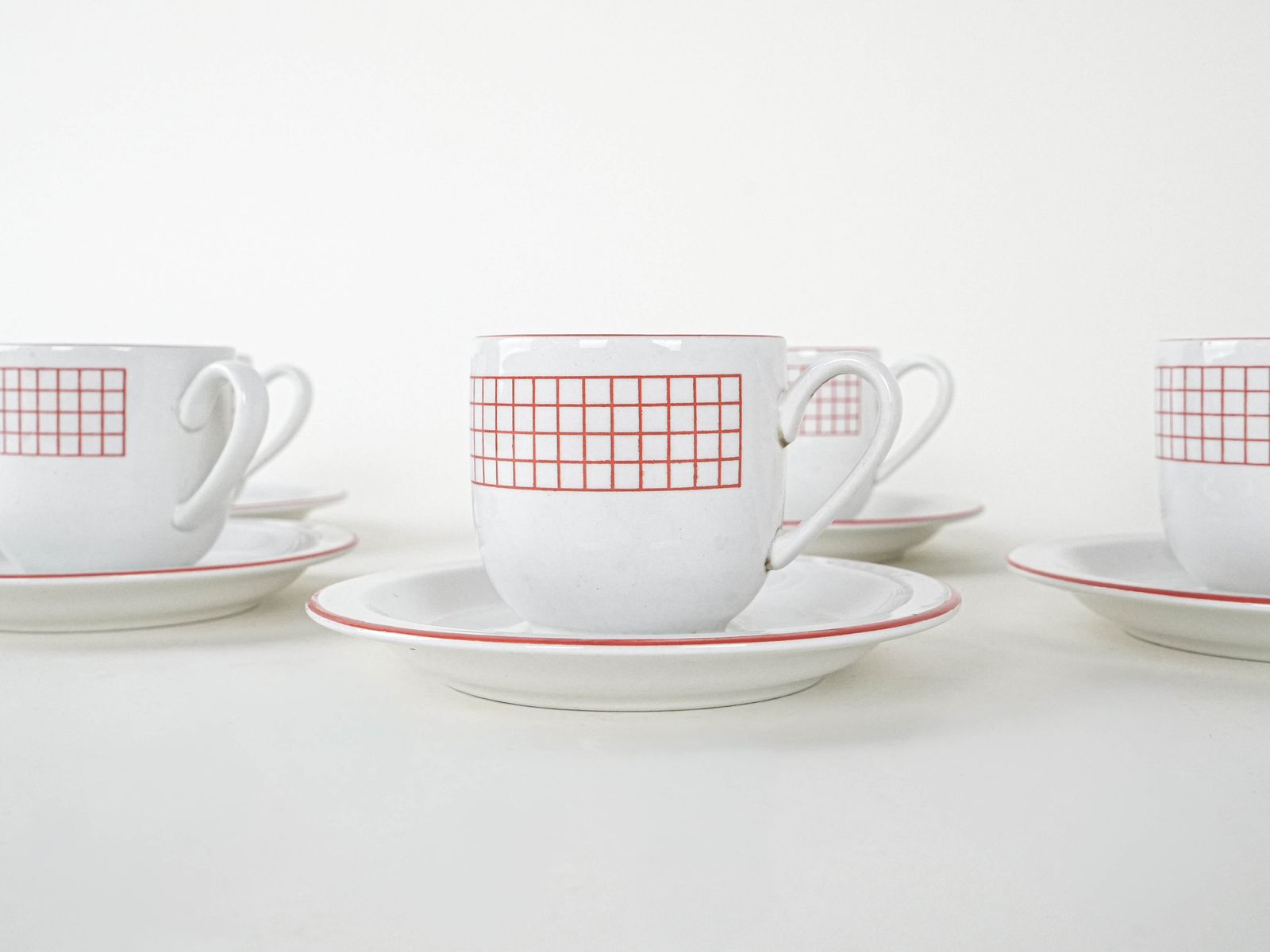 Set Of Porcelain Cups, Italian Design, 1980s, Production: Italy photo vinterior