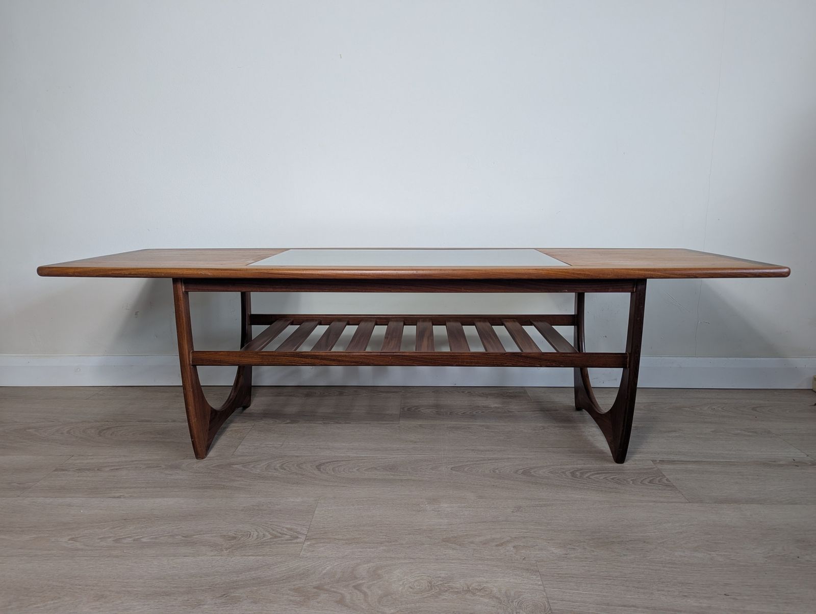 G Plan “Long John” Teak & Glass Coffee Table With Slatted Undershelf Rare Find | Mid Century Modern (C.1960s–70s) photo furniture