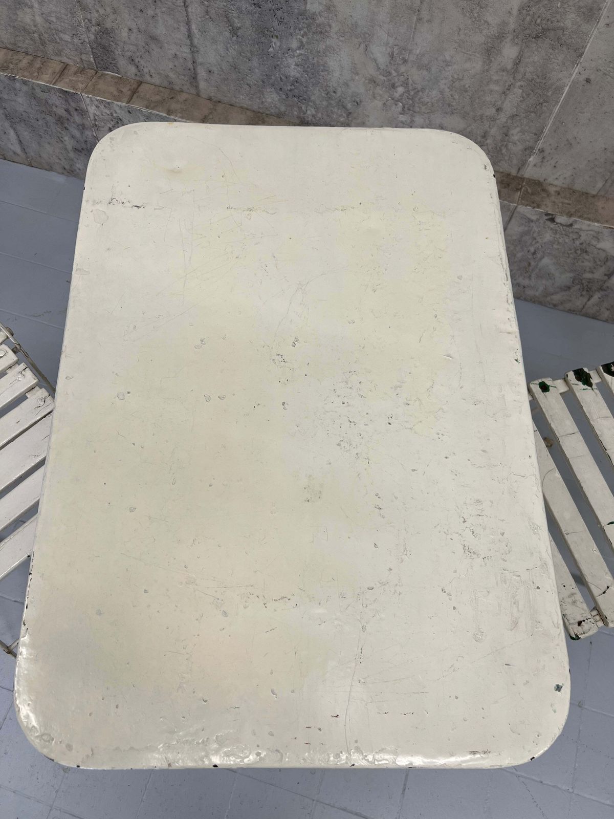 photo for sale Folding White Garden Table And Two Bistro Chairs