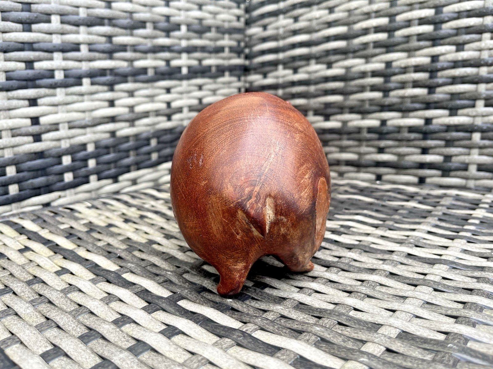 Mid Century Heavy Carved Teak Hardwood Hippo Sculpture Treen Ornament Vintage photo vinterior