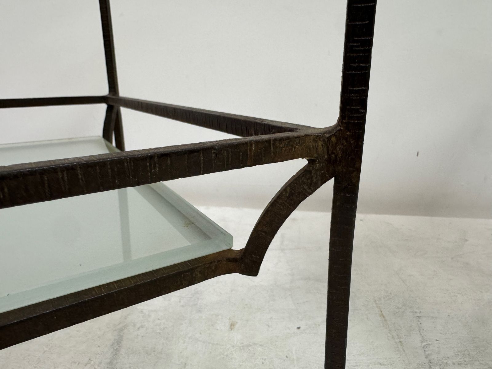 photo vinterior Pair Of French Two Tier Wrought Iron Side Tables