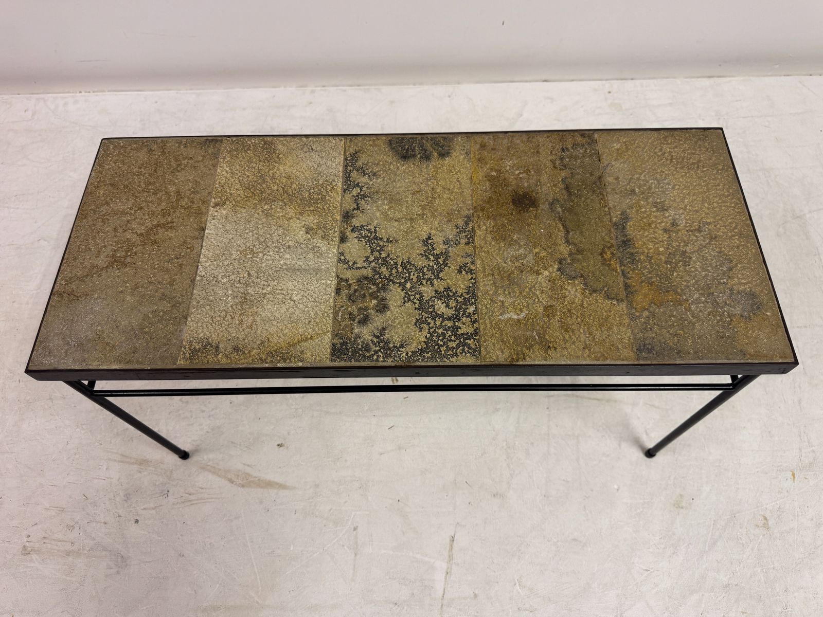 1960s French Stone Tile Topped Coffee Table photo furniture
