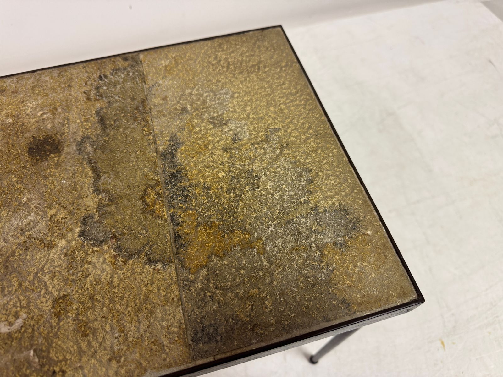 1960s French Stone Tile Topped Coffee Table photo vinterior