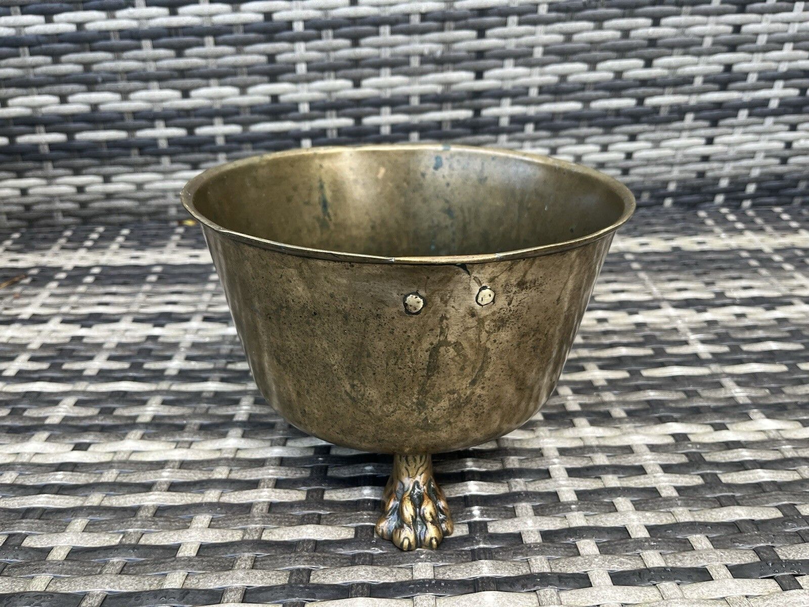 Quality Antique Bronze Brass Lions Foot Planter Plant Pot Jardiniere Cachepot photo 175.0