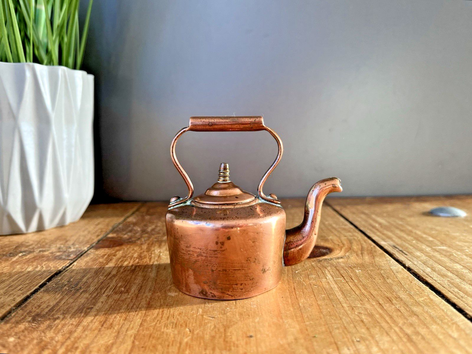 Antique Victorian Miniature Salesmans Sample English Copper Fireside Kettle 19th photo Home Fixtures