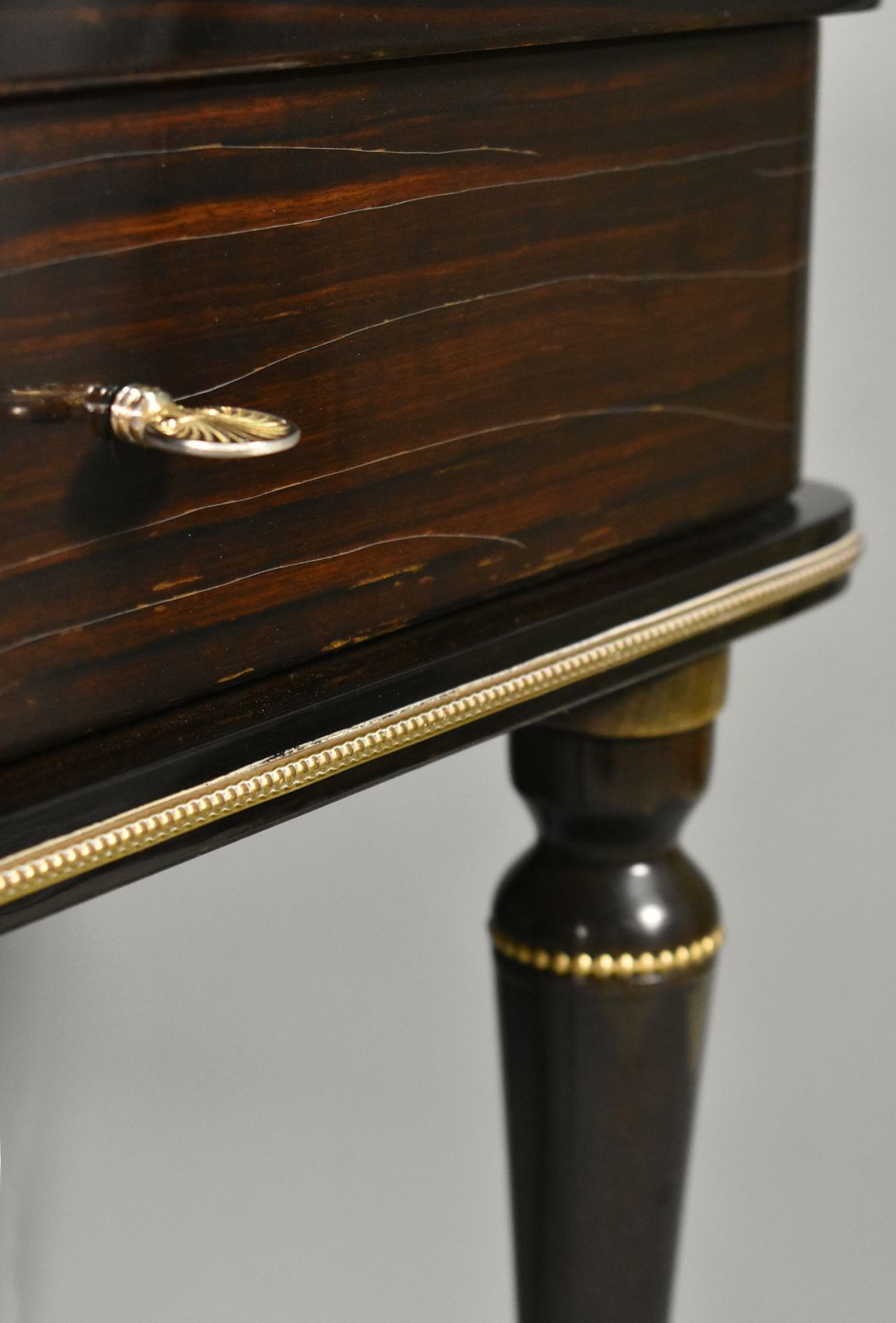 Furniture Pair Of French Mid Century Macassar Ebony Bedside Cabinets photo
