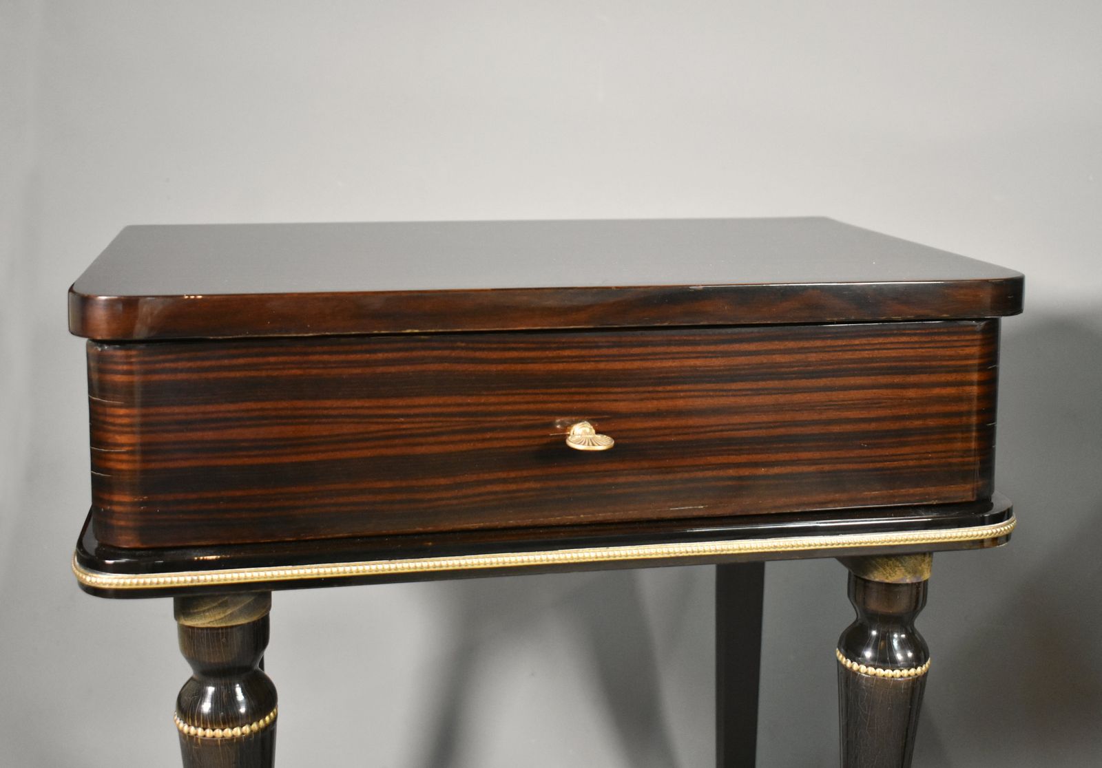 photo buy Pair Of French Mid Century Macassar Ebony Bedside Cabinets