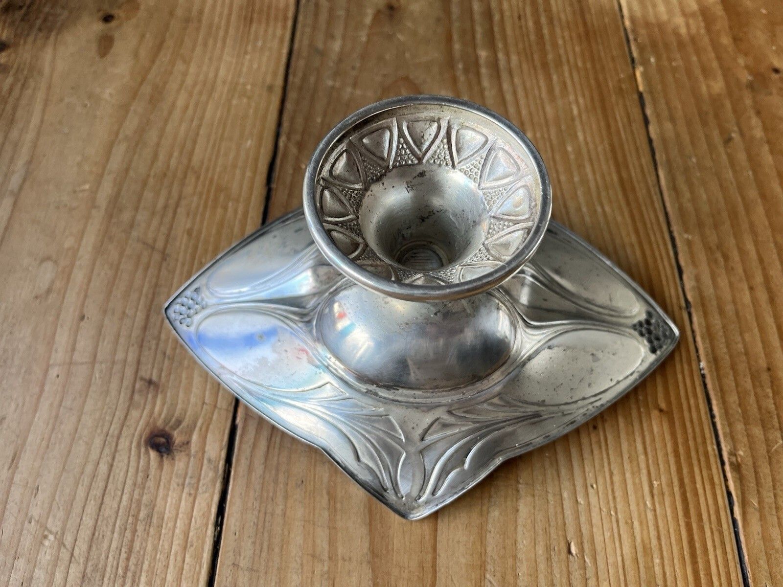 photo vinterior Antique Art Nouveau Wmf Jugendstil Pedestal Bowl Stand Silver Plated / Pewter