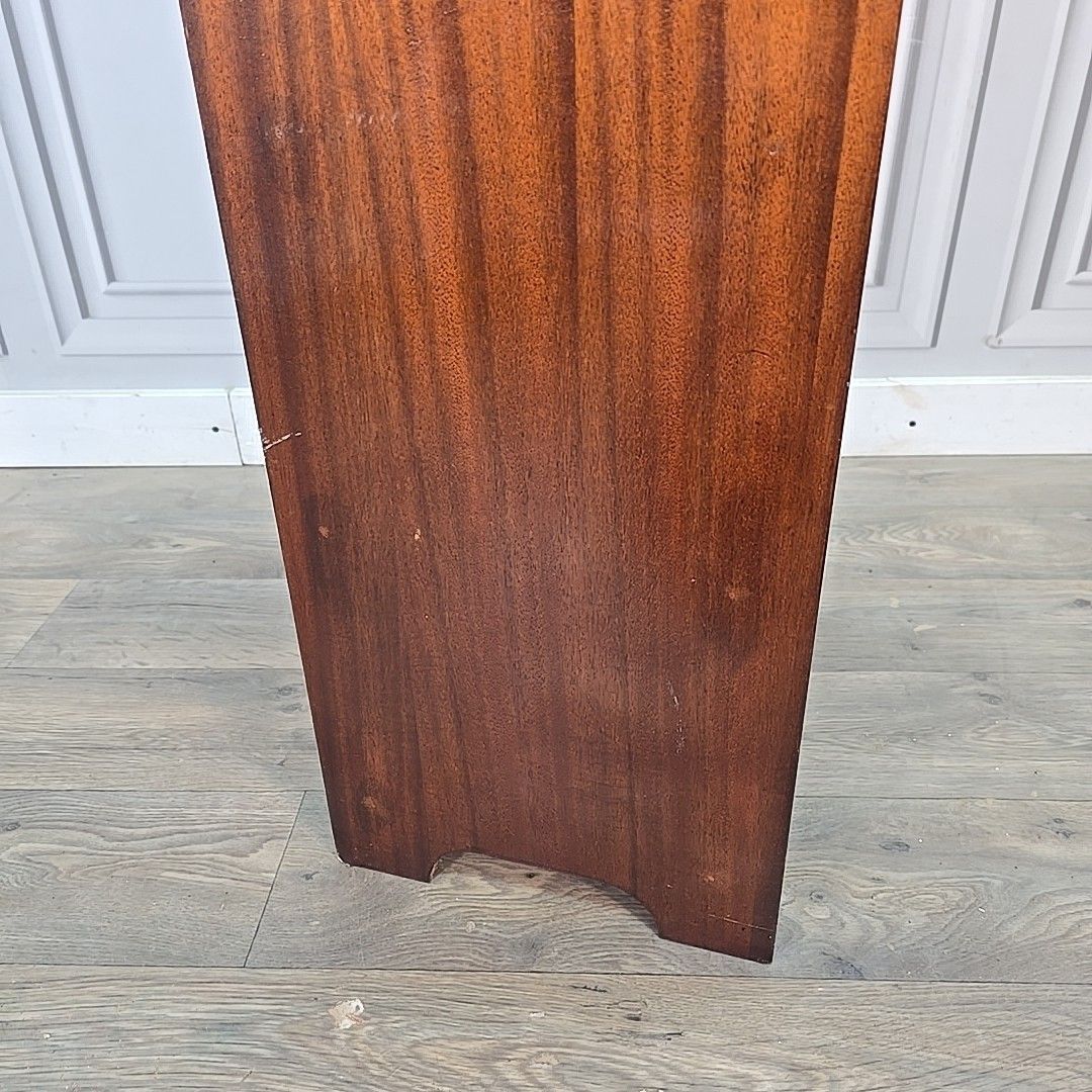 Vintage Narrow Bookcase Shelf Mahogany Veneer Open Shelves Retro Office Filing photo vinterior