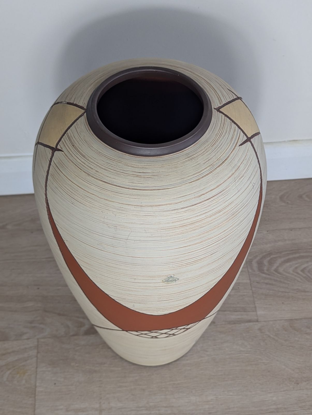 Tall German Floor Vase With Abstract 1950s Designby Franz Schwaderlapp, West Germany, C.1955–65 photo Home Decor