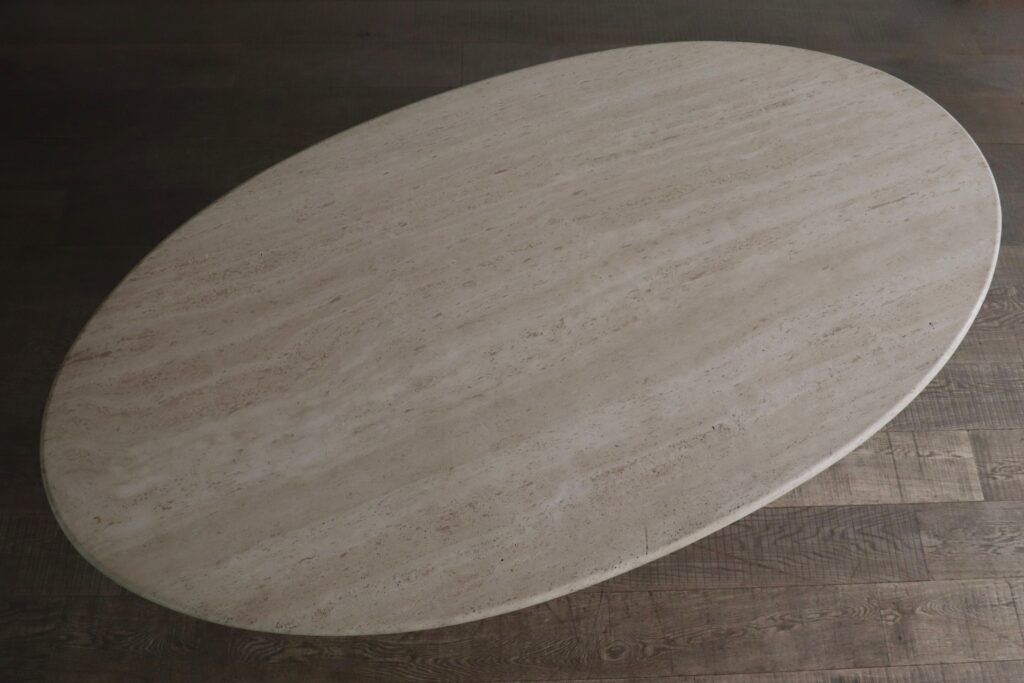 ‘Argo’ Oval Dining Table In Travertine By Carlo Scarpa For Simon Gavina, 1970s photo 8850.0